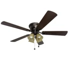 Harbor Breeze, 52" Oil Rubbed Bronze Ceiling Fan Marbleized Glass Led Light Kit. Fixed Price $188.00.