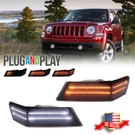 For 07-17 Jeep Patriot Smoke Switchback Led Turn Signal Blinker Corner Lights 2X. Fixed Price $54.99.