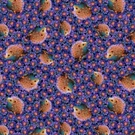 Blank Quilting - Night Garden Hedgehogs Purple. Fixed Price $12.45.