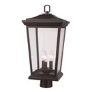 Trans Globe Turlock Outdoor 3 Light Postmount Lantern, Black/clear - 50778BK. Fixed Price $199.99.