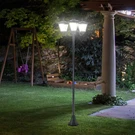 72" Outdoor Solar Light Post All-weather Triple Head Lamp Driveway Black. Fixed Price $81.99.