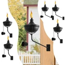 Outdoor Metal Set Of 6 Garden 24 Oz Fan-torches Wall Mounted Citronella. Fixed Price $89.99.