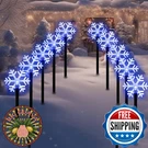Brightdeck 10-PACK Snowflake Solar Christmas Led Lights Outdoor Waterproof. Fixed Price $56.08.