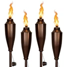Garden Torches Citronella Oil Pack Of 4 Metal Outdoor Bronze Deco Home Outside. Fixed Price $74.99.
