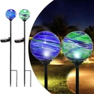 Solar Outdoor Decorative Lights Color Swirl Garden Stake Glaze Glass Le.... Fixed Price $57.53.