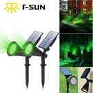 2PCS Solar Spotlights Green Landscape Garden Outdoor Pathway Lawn Lighting. Fixed Price $35.99.
