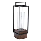 Homeroots 634845 20 In. Black & Brown Metal Solid Wood Tabletop Lantern Can.... Fixed Price $102.81.