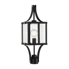Raeburn 1-LIGHT Outdoor Post Lantern In Matte Black And Weathered Brushed Brass. Fixed Price $392.00.