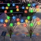 Newhale Set Of 4 Snowflake Solar Christmas Decorations, 8 Modes Multicolor. Fixed Price $48.60.