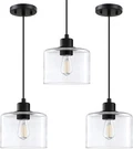 Seenming House Pack Black Modern Kitchen Island Pendant Light 7.3 Inch Clear. Fixed Price $75.00.