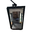 Hampton Bay 10IN Black Solar Built-in Led Metal Glass Hanging Lanterns 2PK. Fixed Price $20.00.