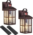 Yjxgdil Porch Lights Outdoor With Remote Control: 2 Pack Motion Bronze. Fixed Price $138.99.