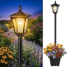 Benany 76" Solar Lamp Post Lights With Planter, Glass & Metal Street Ou.... Fixed Price $64.61.