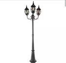 Lutec 3-HEAD Black Outdoor Post Light Aluminum Clear Curved Glass Led Lamp. Fixed Price $144.99.