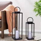 Fortune Large Solar Outdoor Lanterns, 25" 16" Tall Farmhouse Black Metal. Fixed Price $83.98.