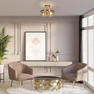Classy Leaves Semi Flush Mount Ceiling Light Modern Gold Fixture. Fixed Price $51.82.