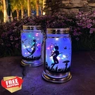 Angmln 2PK Solar Fairy Lantern, Glass Jar, Garden Decor Gift, Hanging. Fixed Price $39.99.