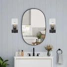 Patriot Lighting 2 Wall Sconces Matte Black Finish With Clear Seeded Glass. Fixed Price $50.00.