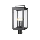 Z-lite Hartwell 4LT Outdoor Post Mount/round, Black/clear Seedy 5019PHBR-BK. Fixed Price $338.30.