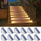 Solar Step Lights Outdoor Waterproof Led Stair Deck Yard Safety Warm White. Fixed Price $136.79.