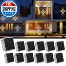 Audles Solar Fence Lights Outdoor 4-SIDED Lighting Wall Powered 3. Fixed Price $104.72.