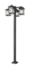Z-lite 531-4-536P Black Portland 99"H Outdoor Four Lantern Head Post Light. Fixed Price $1555.50.