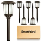 Smart Yard Solar Led Pathway Lights - 6 Pack, Nickel Finish, Modern Metal Des.... Fixed Price $112.06.
