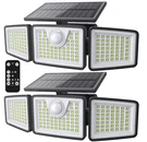 Daphino 2500LM Solar Lights Outdoor With Motion 3HEAD-REMOTE-2 Pcs, Black. Fixed Price $73.99.