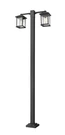 Portland 2-LIGHT Outdoor Post Mounted Fixture In Black. Fixed Price $1218.00.