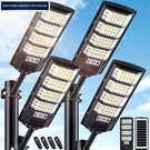 Yusist 4 Solar Street Lights Outdoor Waterproof, 6500K Led Pack, Black. Fixed Price $139.99.