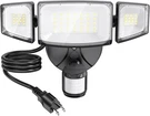 Olafus 42W Motion Sensor Outdoor Light Plug In, Flood Dusk Black. Fixed Price $57.99.