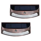 2 Pcs Solar Powered Step Lights Copper 4 Led Curved Modern Design Wall Glow. Fixed Price $36.92.