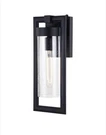 Vaxcel Malmo 7" Outdoor Wall Light, Matte Black/clear Seeded Glass - T0686. Fixed Price $109.00.