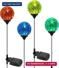 Oxyled Solar Globe Lights Outdoor 4 Pack Garden Stake Waterproof Cracked. Fixed Price $62.23.