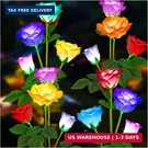 Tonulax Solar Garden Lights - Upgraded Outdoor Light, 7 Color Changing Rose. Fixed Price $54.34.