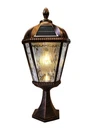 Outdoor Solar Post Light With Pier Base, Brushed Bronze Finish Aluminum And Rain. Fixed Price $215.00.