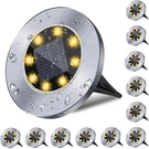 4.6 Inch Diameter Solar Ground Lights Waterproof Garden Outdoor. Fixed Price $42.32.