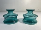 Dansk Jens Quistgaard Blue Glass Taper Candle Holders Mcm France Set Of 2 Ihq. Fixed Price $24.00.