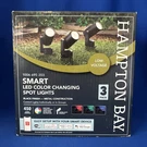 Hampton Bay L08557 Black Led Outdoor Spotlight 3-PACK, Smart App Control Nob. Fixed Price $59.99.
