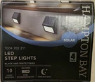 Hampton Bay Solar Led Step Lights Black & White Finish Pack 1004 702 211. Fixed Price $19.90.