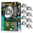Bell + Howell Solar Powered 8 Led Outdoor Disk Lights - Pack. Fixed Price $34.99.