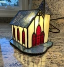 Plow & Hearth Tiffany-style Stained Glass Church Accent Light. Fixed Price $195.00.