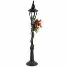 Lighted Lamp Post Christmas Decor 18.5" Wreath Black Raz Imports Not Working. Fixed Price $32.95.