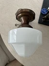 Antique Light Fixture Arts Crafts Flush Mount Original Wired Vintage Milk Glass. Fixed Price $124.00.