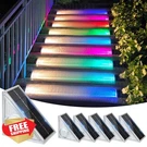 Ellasay 6 Pack Solar Step Lights Outdoor 10 Color Modes Waterproof. Fixed Price $40.99.