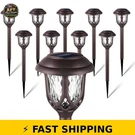 Excmark 10 Pack Solar Pathway Lights - Brown, Cool White. Fixed Price $56.99.