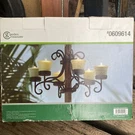 Outdoor Garden Treasures Umbrella Centerpiece W/ 6 Glass Cups For Tea Lights. Fixed Price $29.99.