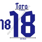 2012 Chile Away Name Set Toro #18 Heat Transfer Patch Fan Made Kit. Fixed Price $17.99.