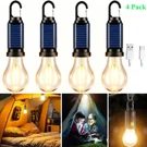 4 Pack Solar Camping Lights Outdoor Garden Waterproof Led Hanging Tent Lamps. Fixed Price $12.99.