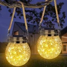 Solar Lantern Crackle Glass Ball, 2 Pack Garden Hanging Lights Outdoor .... Fixed Price $42.27.